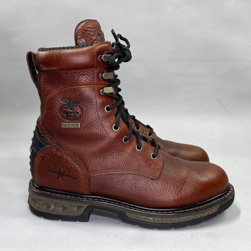 Georgia Men's Size 8 Carbo-Tec LT Waterproof‎ Lacer Work Boots